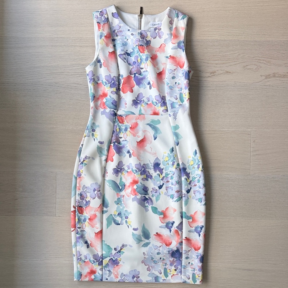 Calvin Klein Floral Watercolor Mini Dress